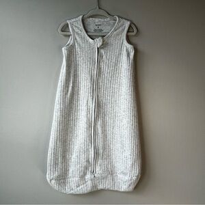 Carter's Baby Unisex SMALL White & Gray Ribbed Sleeveless Sleep Sack Lightweight